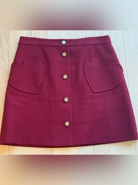 RARE Kate Spade Heart Pocket A-Line Mini Skirt ❤️ Red Statement Skirt